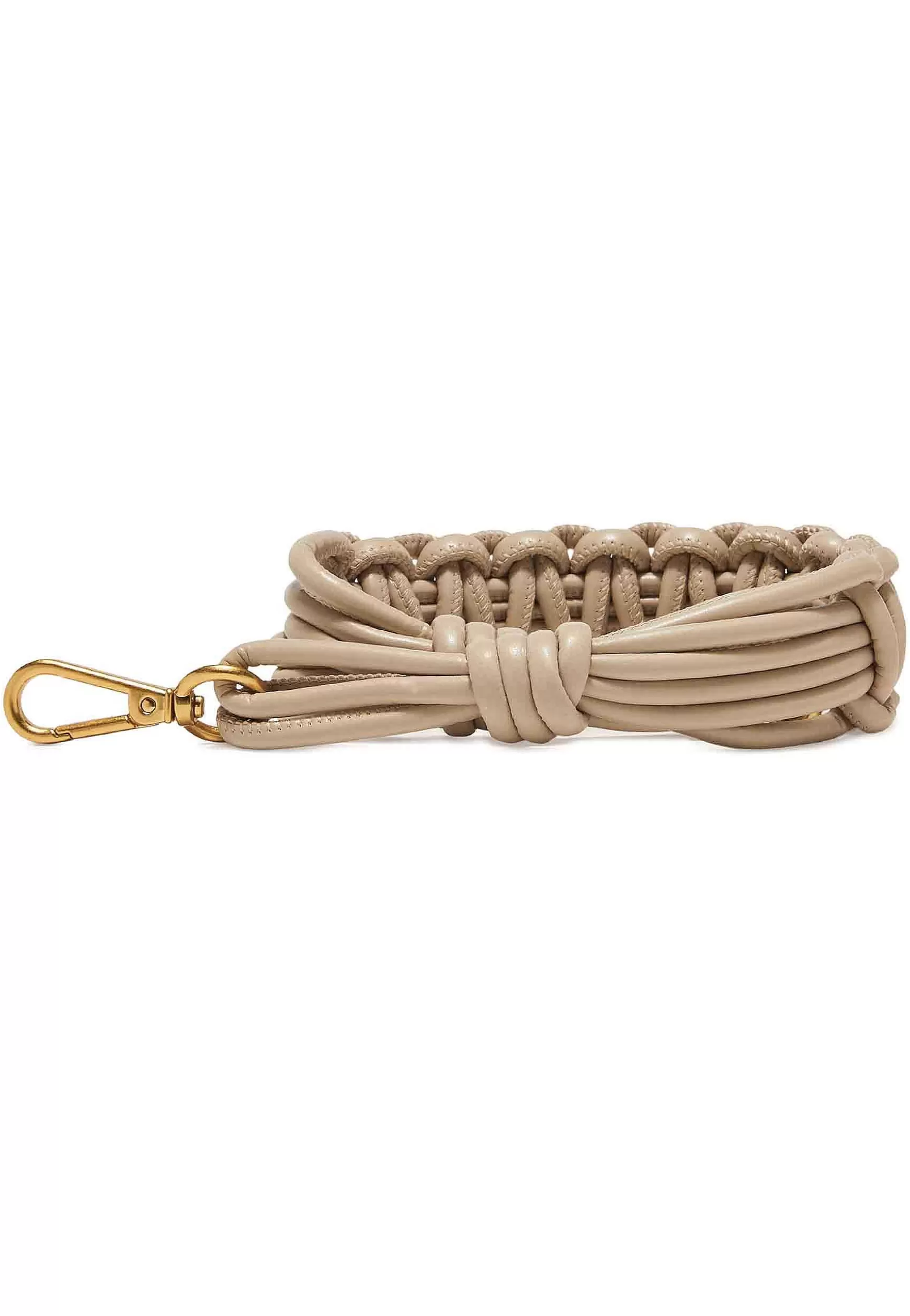 Tracolla In Pelle Intrecciata Grigio Perla Con Ganci In Colore Oro*Gianni Chiarini Discount