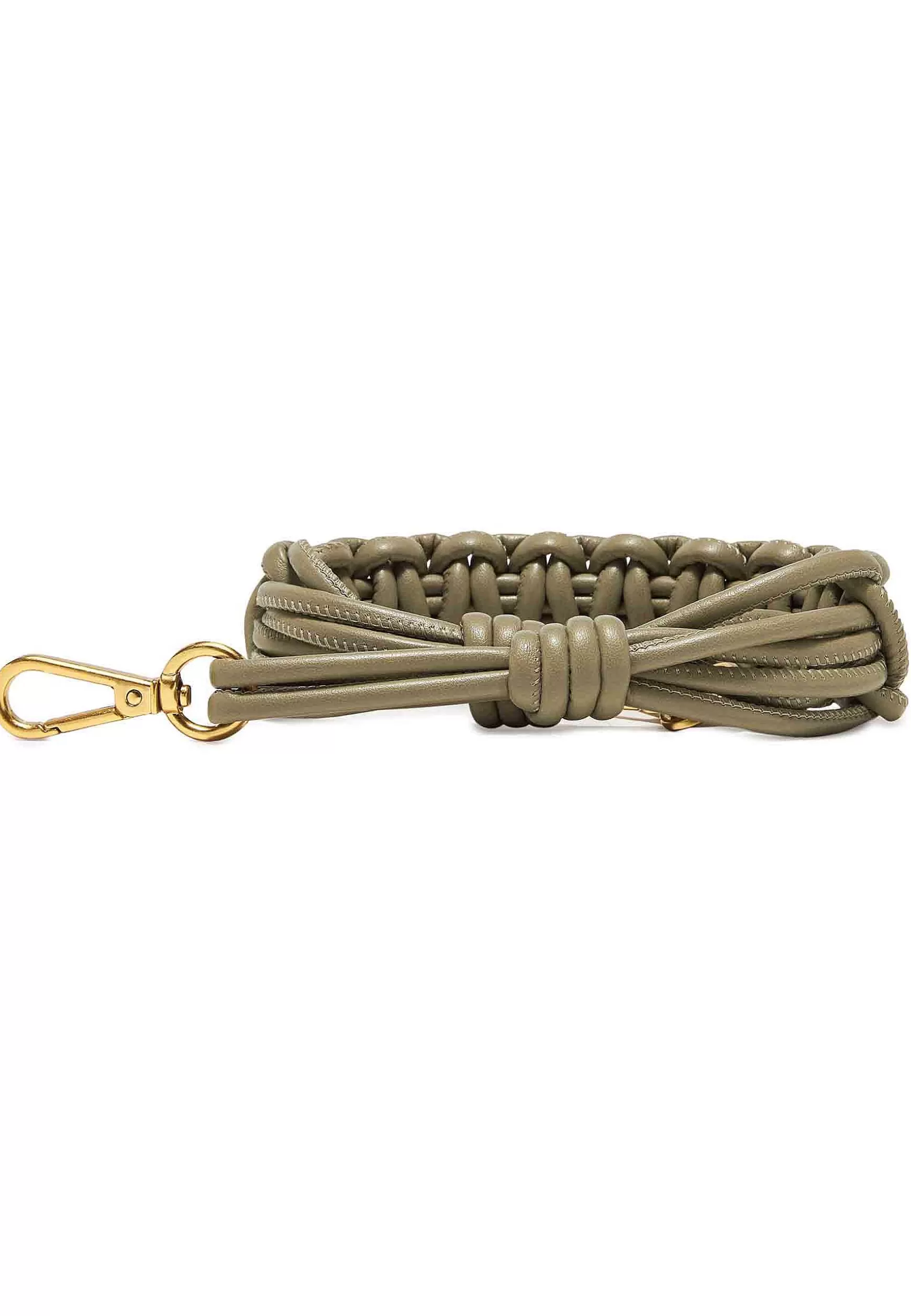 Tracolla In Pelle Intrecciata Verde Con Ganci In Colore Oro*Gianni Chiarini Outlet