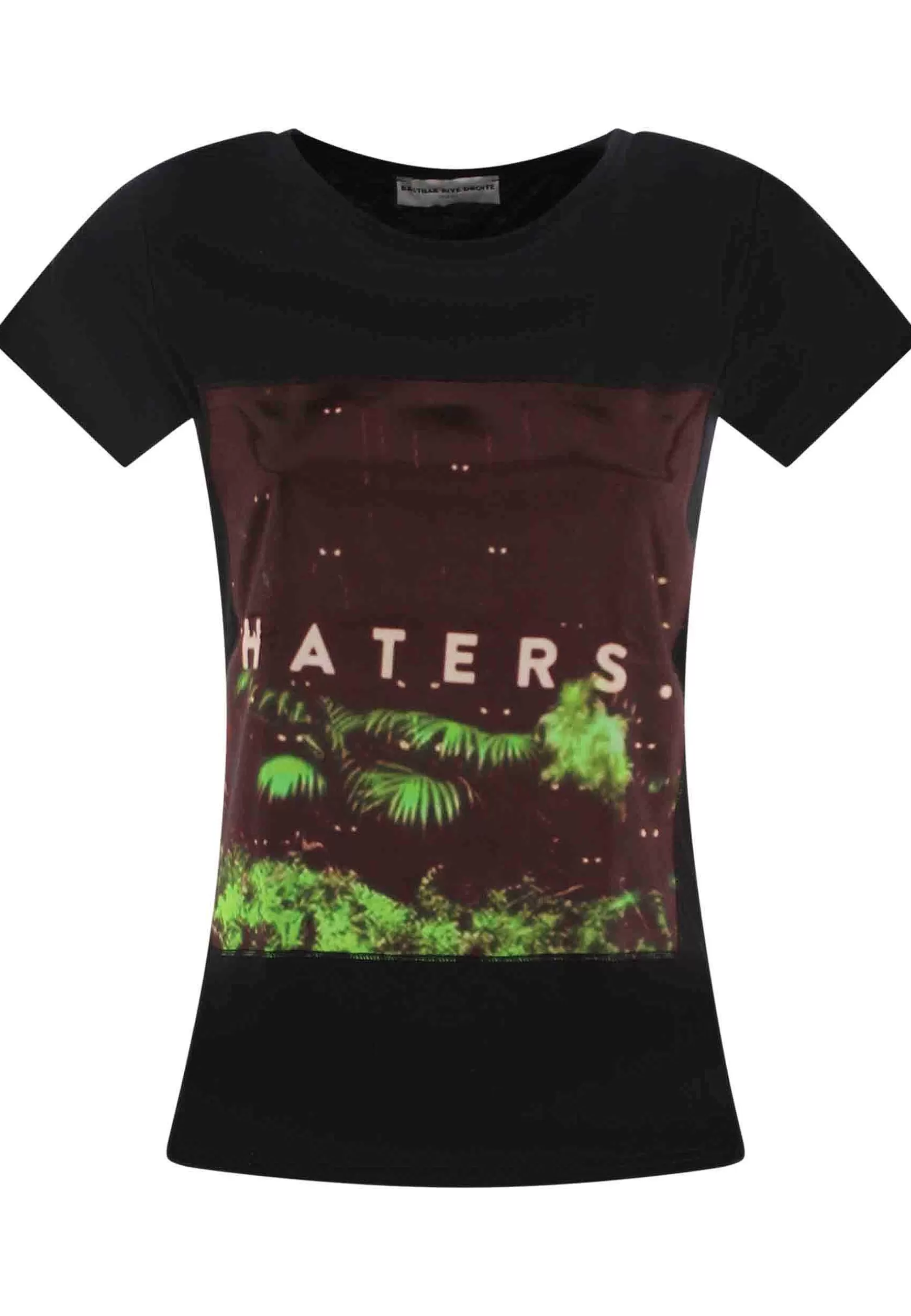 T-Shirt Donna Icons In Cotone Nero Con Stampa In Seta*Bastille Fashion
