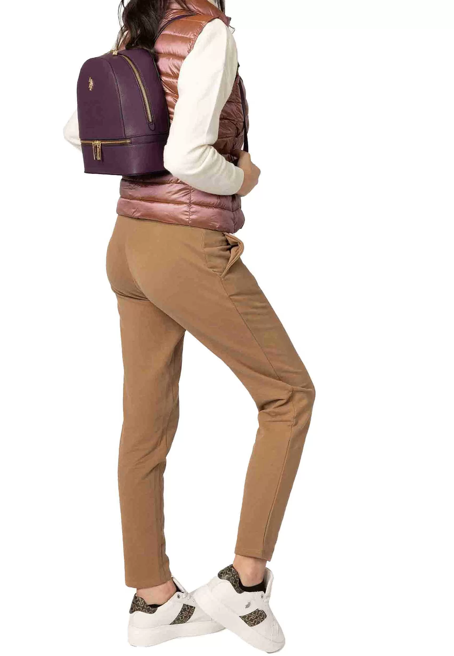 Zaino Da Donna In Eco Pelle Viola Con Tascha E Zip Jones*U.S. Polo Assn New