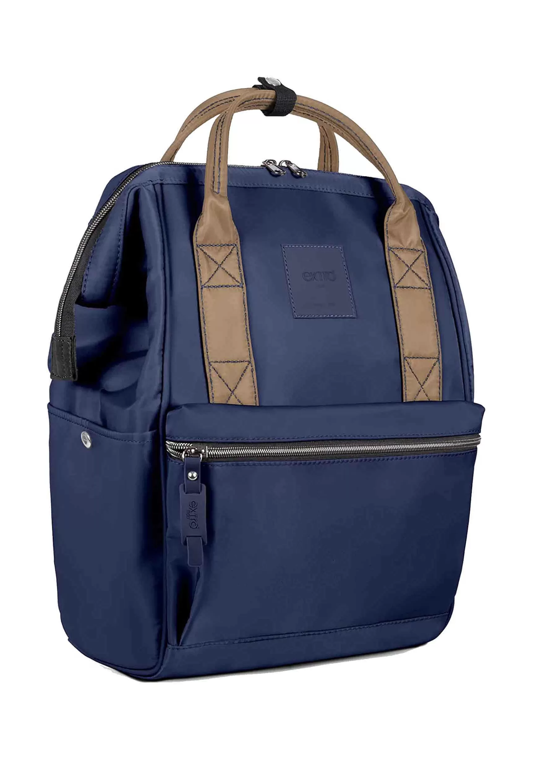 Zaino Uomo Bagpack In Nylon Blu E Kaki Con Apertura Zip*Extrò Discount