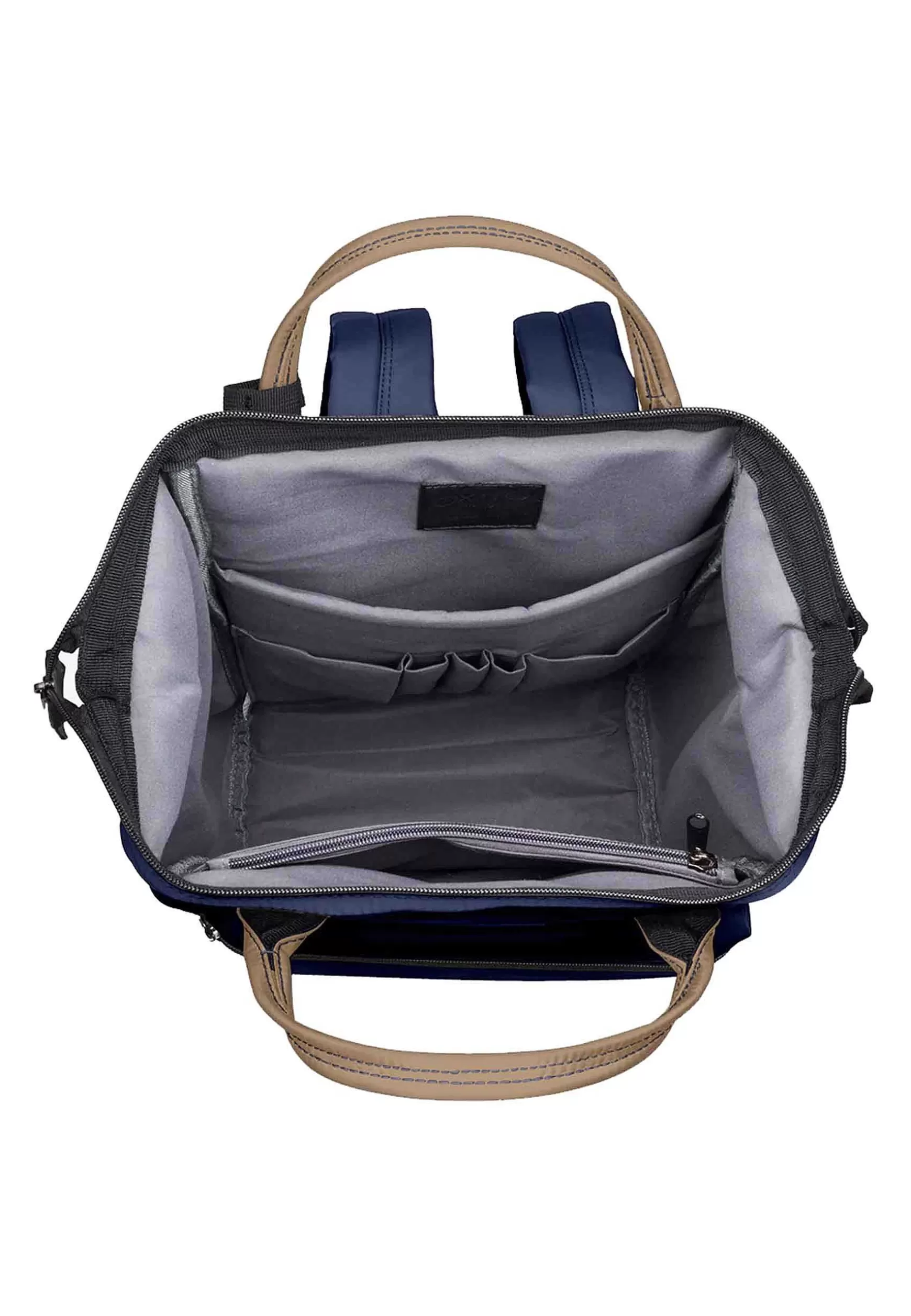 Zaino Uomo Bagpack In Nylon Blu E Kaki Con Apertura Zip*Extrò Discount