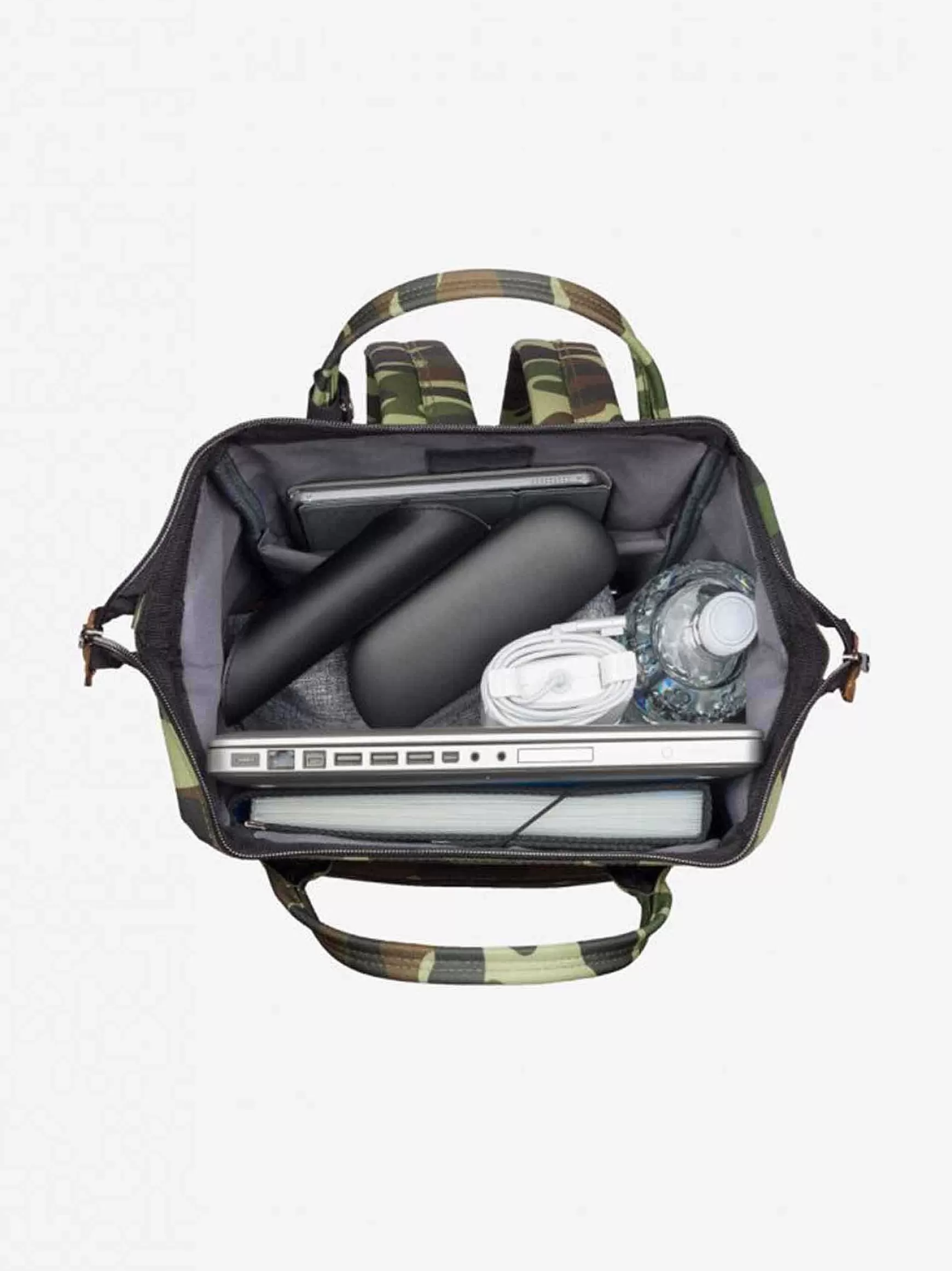 Zaino Uomo Bagpack In Nylon Verde Camouflage Con Apertura Zip*Extrò Shop
