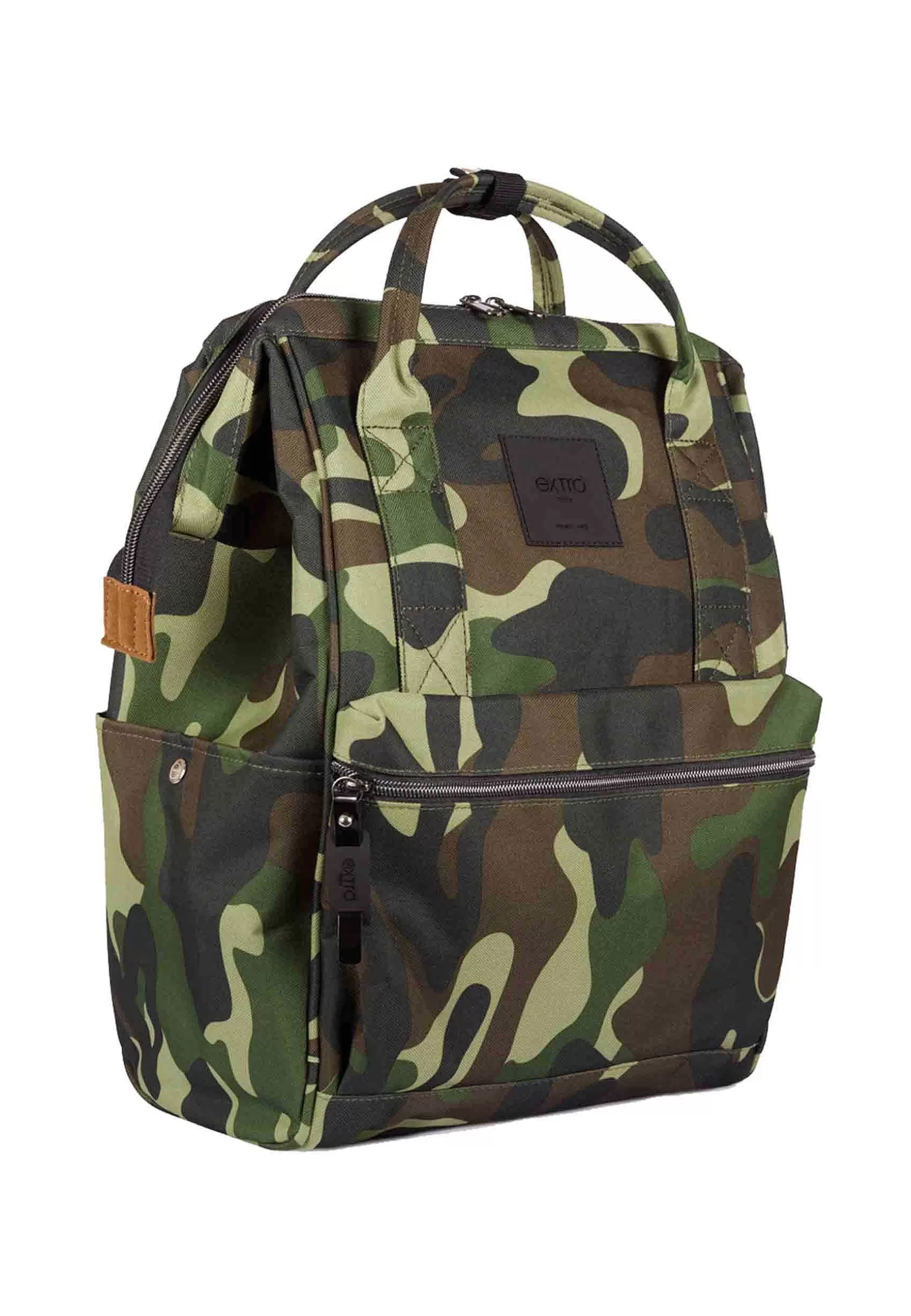 Zaino Uomo Bagpack In Nylon Verde Camouflage Con Apertura Zip*Extrò Shop