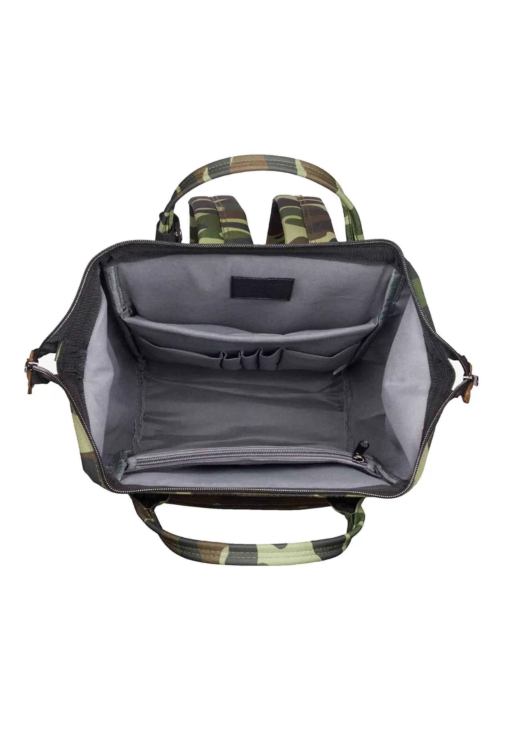 Zaino Uomo Bagpack In Nylon Verde Camouflage Con Apertura Zip*Extrò Shop