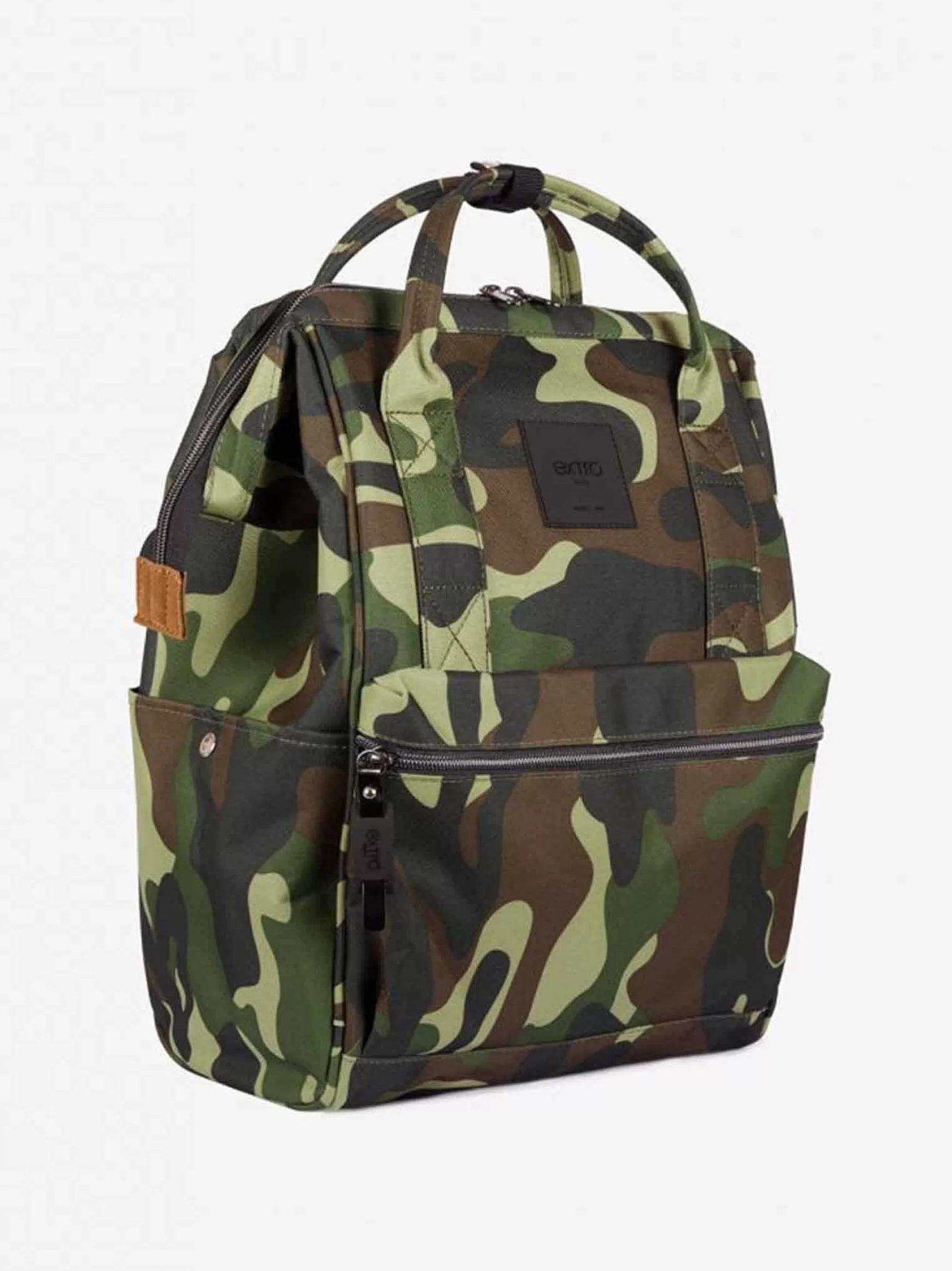 Zaino Uomo Bagpack In Nylon Verde Camouflage Con Apertura Zip*Extrò Shop
