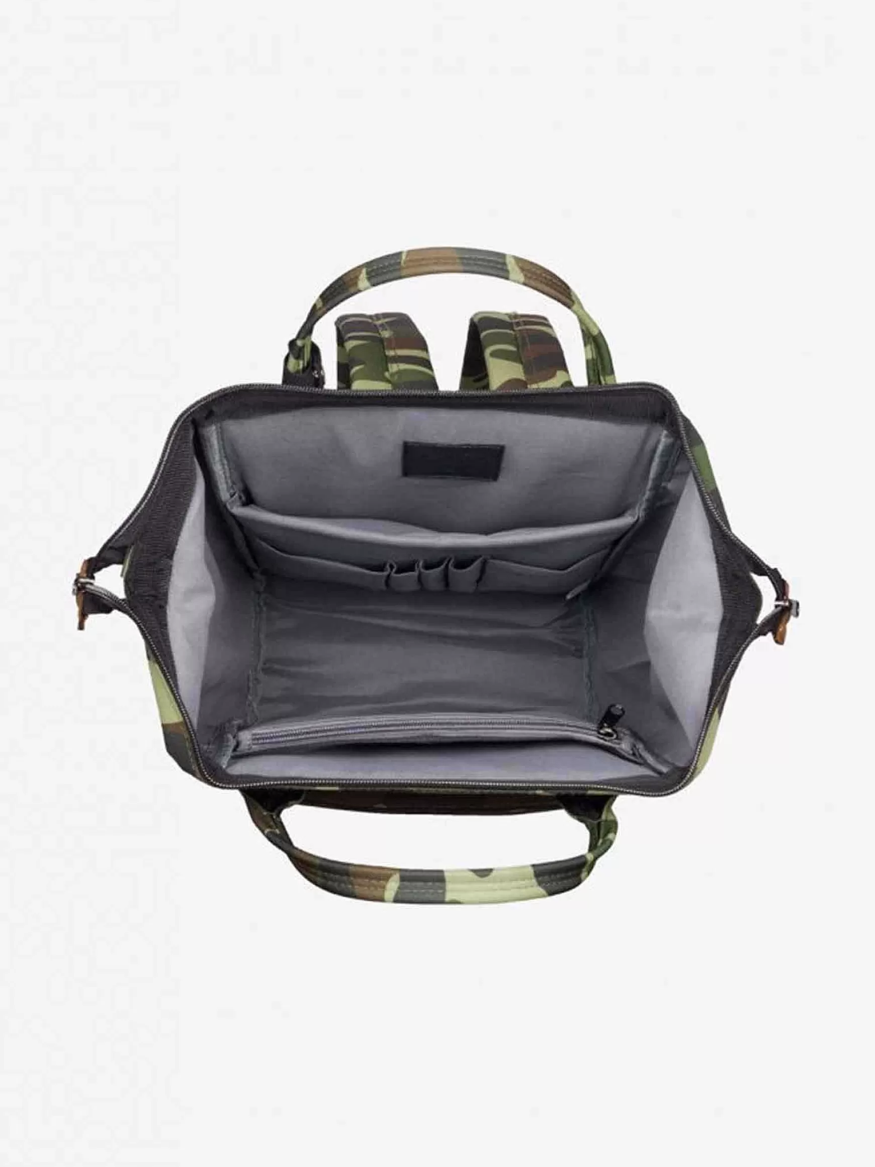 Zaino Uomo Bagpack In Nylon Verde Camouflage Con Apertura Zip*Extrò Shop