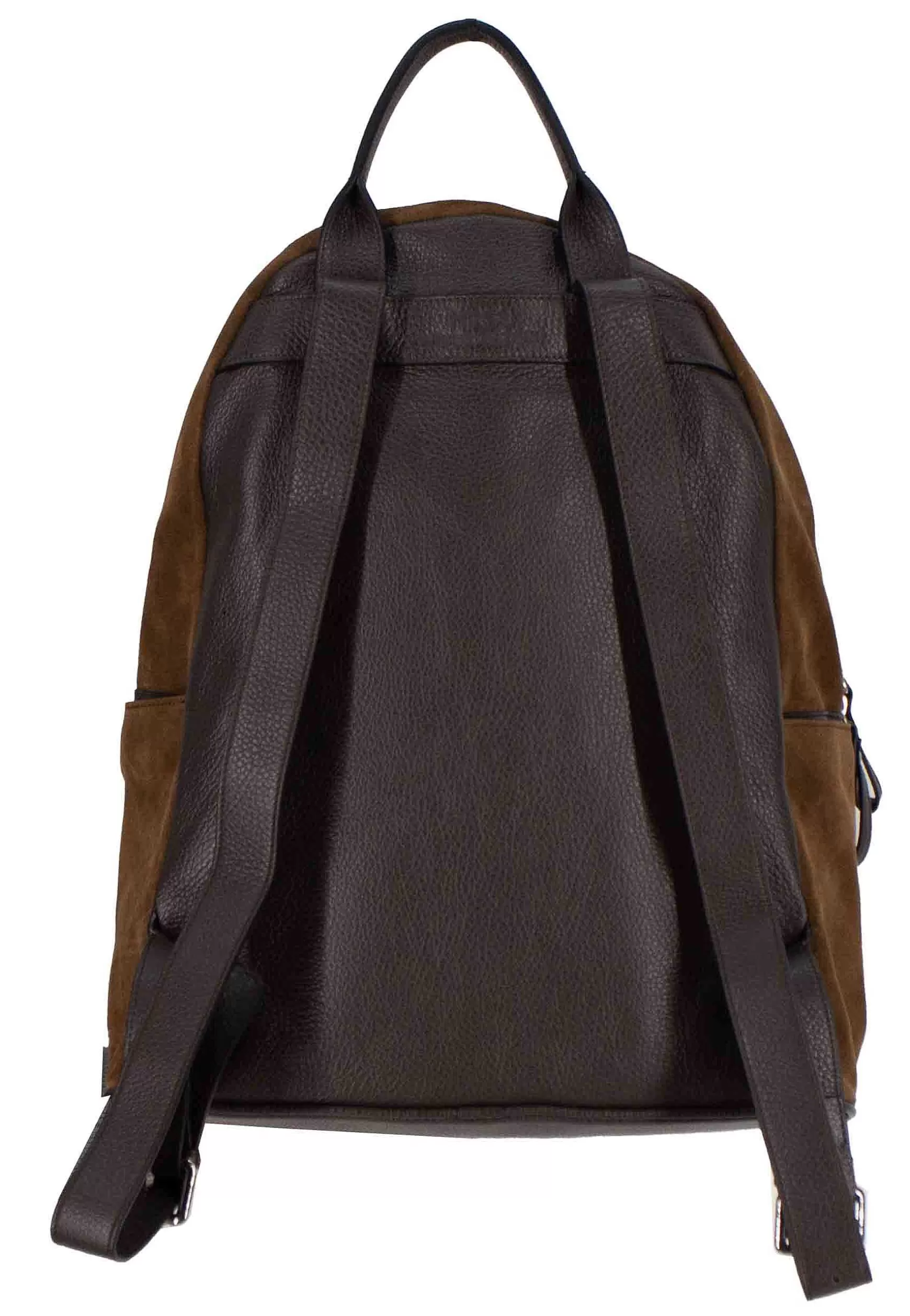 Zaino Uomo In Camoscio Marrone Con Apertura Zip E Spallacci In Pelle*Minoronzoni Flash Sale