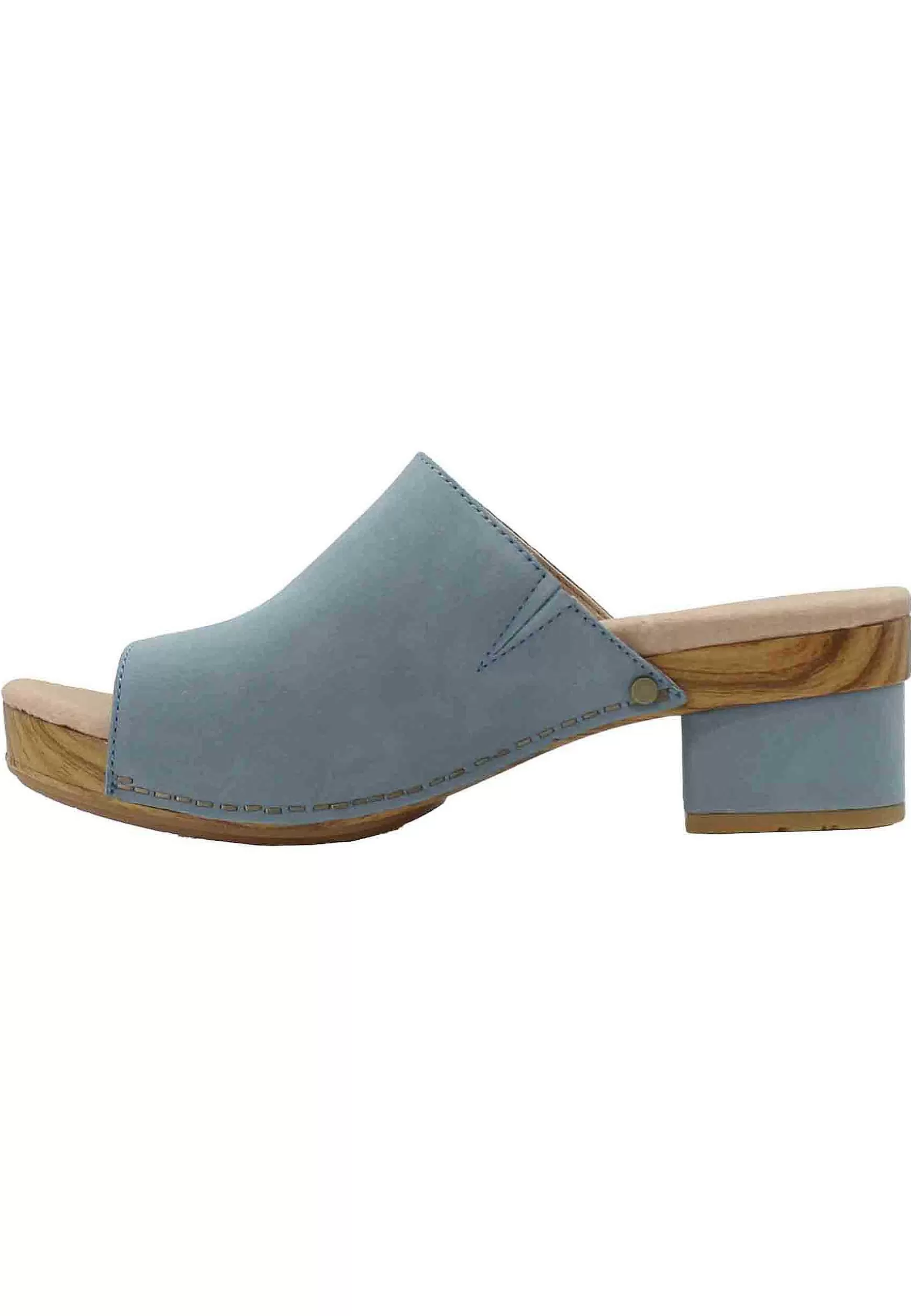Zoccoli Donna In Pelle Celeste Con Sottopiede Imbottito E Tacco In Pelle Fasciato In Tinta*Dansko Cheap