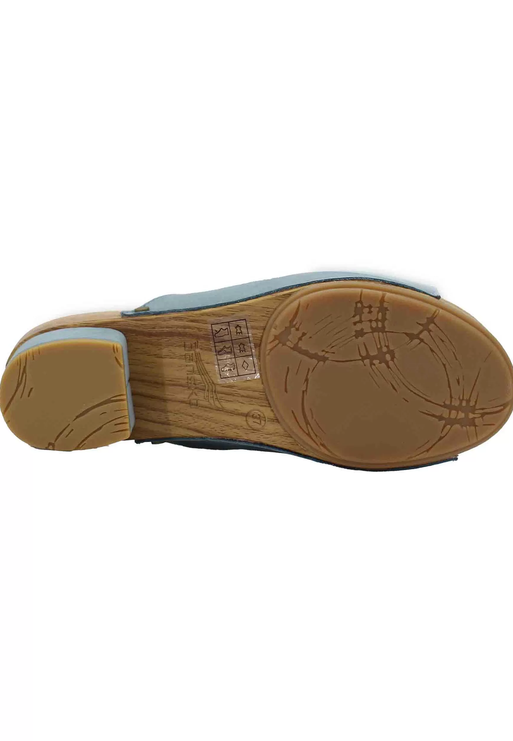Zoccoli Donna In Pelle Celeste Con Sottopiede Imbottito E Tacco In Pelle Fasciato In Tinta*Dansko Cheap