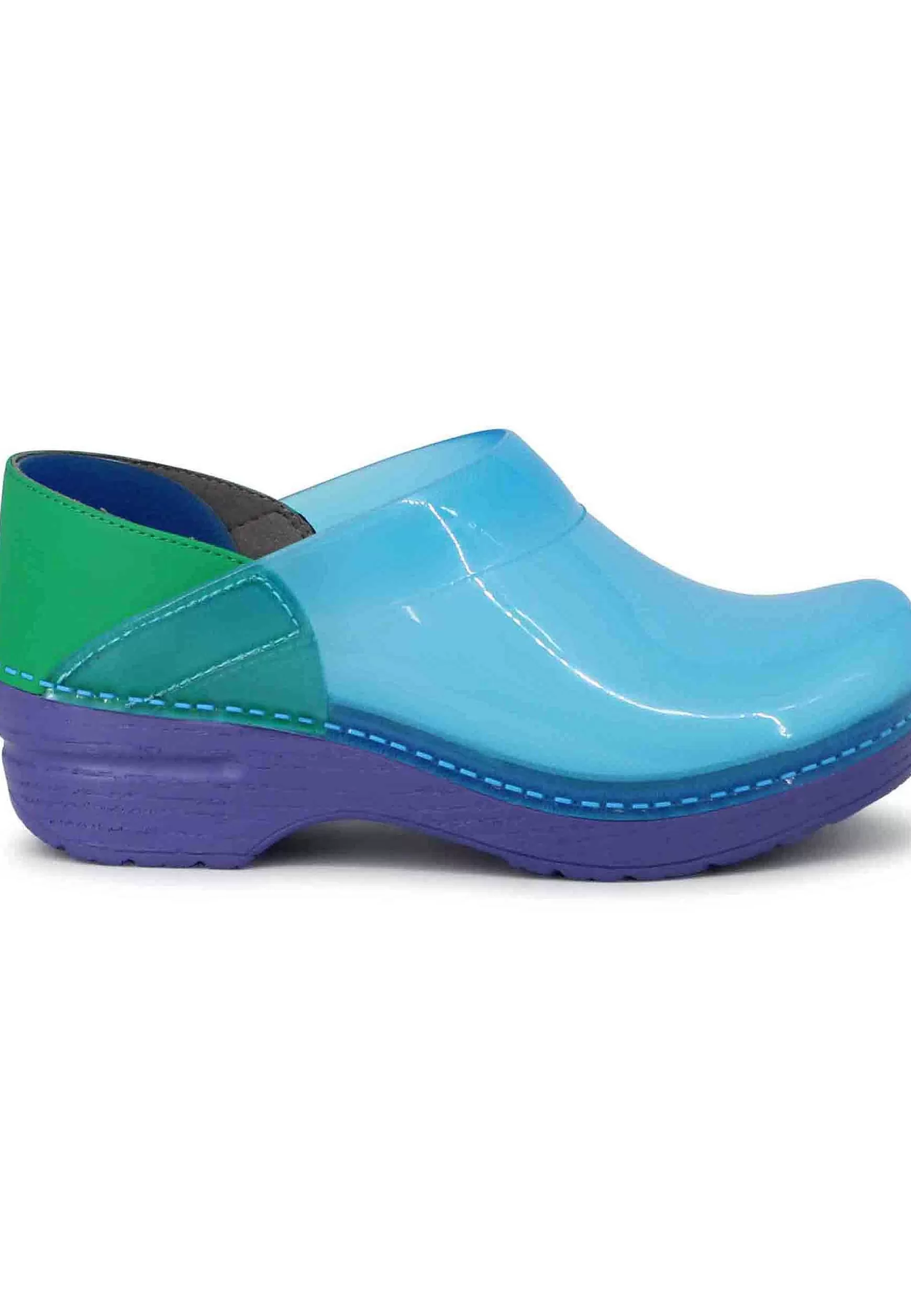 Zoccoli Donna In Plexy Blu Con Pelle Verde*Dansko Online