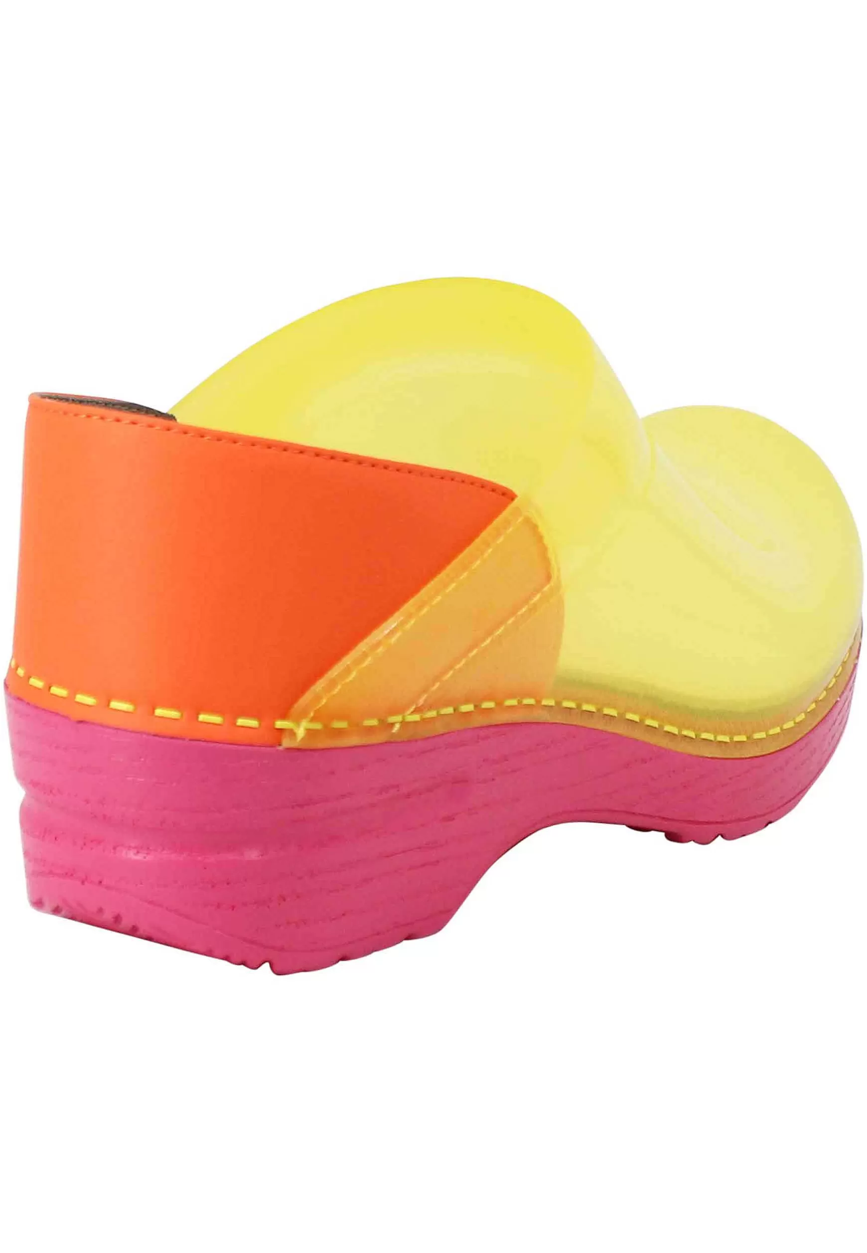 Zoccoli Donna In Plexy Giallo Con Pelle Arancione*Dansko Hot