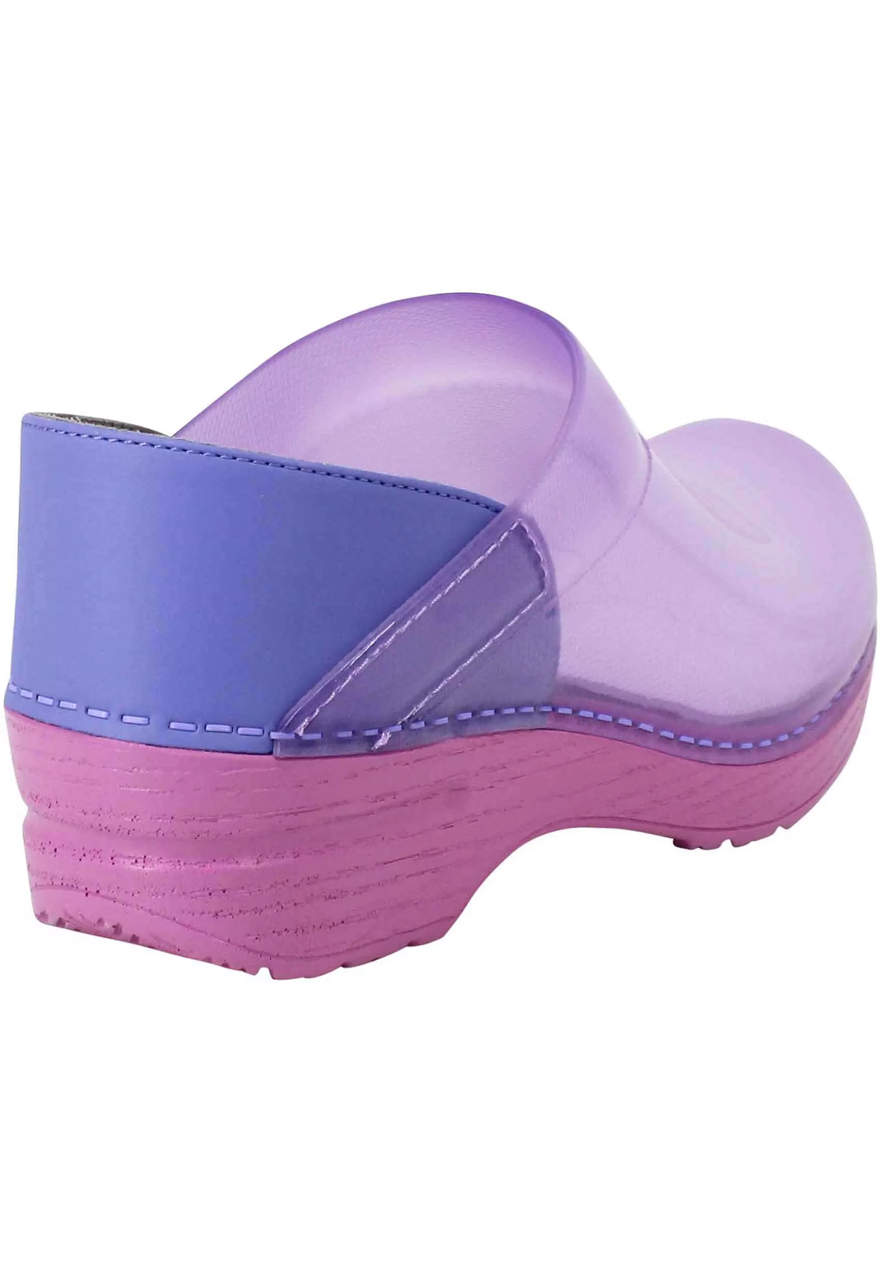 Zoccoli Donna In Plexy Viola Con Pelle Lilla*Dansko New